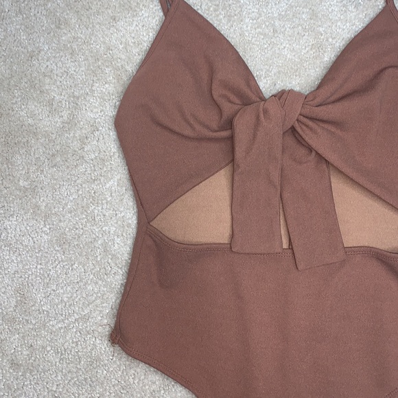 Brown tie up body suit - Picture 3 of 4